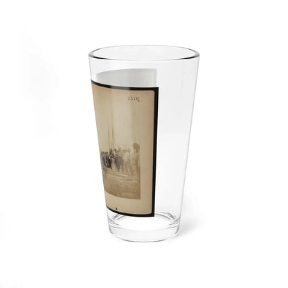 Military Construction In Northern Virginia  Men Standing On Potomac River Bank With Blanket Boat Frames Not Yet Assembled (U.S. Civil War) Pint Glass 16oz - Go Mug Yourself