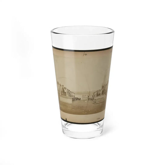 Military Construction In Northern Virginia  Men Standing On The Potomac River Bank With Assembled Blanket Boats (U.S. Civil War) Pint Glass 16oz 16oz - Go Mug Yourself