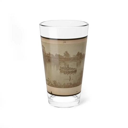 Military Construction In Northern Virginia Raft Of Blanket Boats Ferrying Men Across The Potomac River (U.S. Civil War) Pint Glass 16oz-16oz-Go Mug Yourself