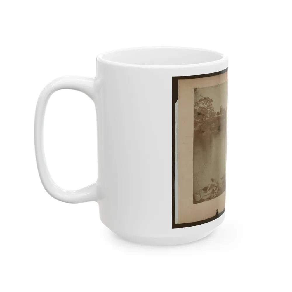 Military Construction In Northern Virginia Raft Of Blanket Boats Ferrying Men Across The Potomac River (U.S. Civil War) White Coffee Mug-Go Mug Yourself