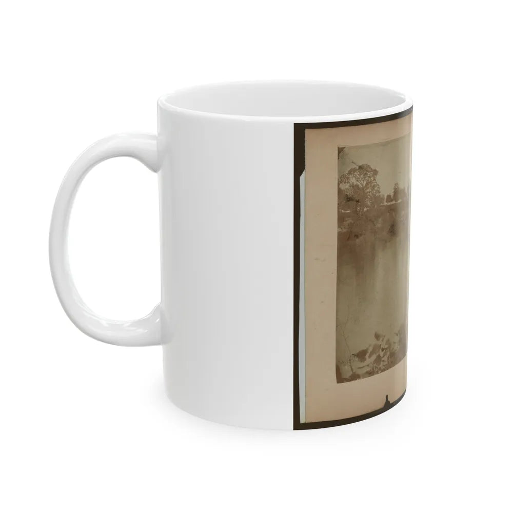 Military Construction In Northern Virginia Raft Of Blanket Boats Ferrying Men Across The Potomac River (U.S. Civil War) White Coffee Mug-Go Mug Yourself