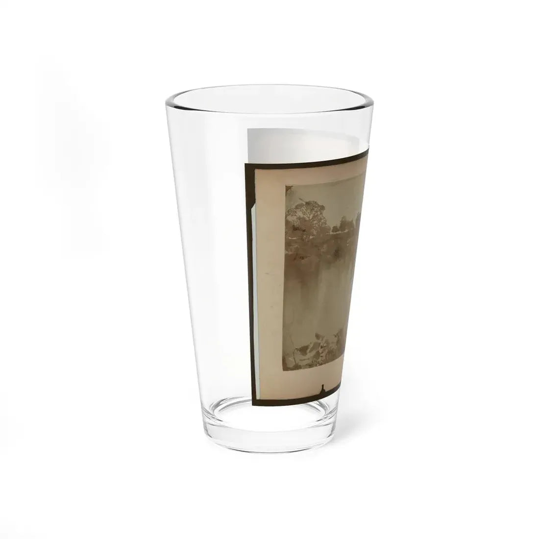 Military Construction In Northern Virginia  Raft Of Blanket Boats Ferrying Men Across The Potomac River (U.S. Civil War) Pint Glass 16oz - Go Mug Yourself