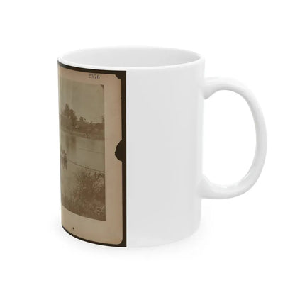 Military Construction In Northern Virginia  Raft Of Blanket Boats Ferrying Men Across The Potomac River (U.S. Civil War) White Coffee Mug - Go Mug Yourself