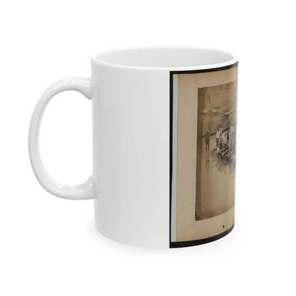 Military Construction In Northern Virginia Raft Of Blanket Boats Ferrying Men And Timber Across The Potomac River (U.S. Civil War) White Coffee Mug-Go Mug Yourself