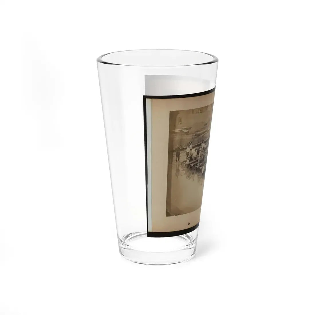 Military Construction In Northern Virginia  Raft Of Blanket Boats Ferrying Men And Timber Across The Potomac River (U.S. Civil War) Pint Glass 16oz - Go Mug Yourself