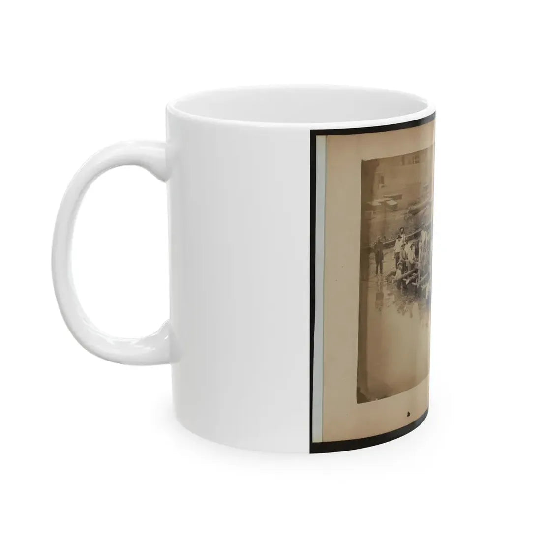 Military Construction In Northern Virginia  Raft Of Blanket Boats Ferrying Men And Timber Across The Potomac River (U.S. Civil War) White Coffee Mug - Go Mug Yourself