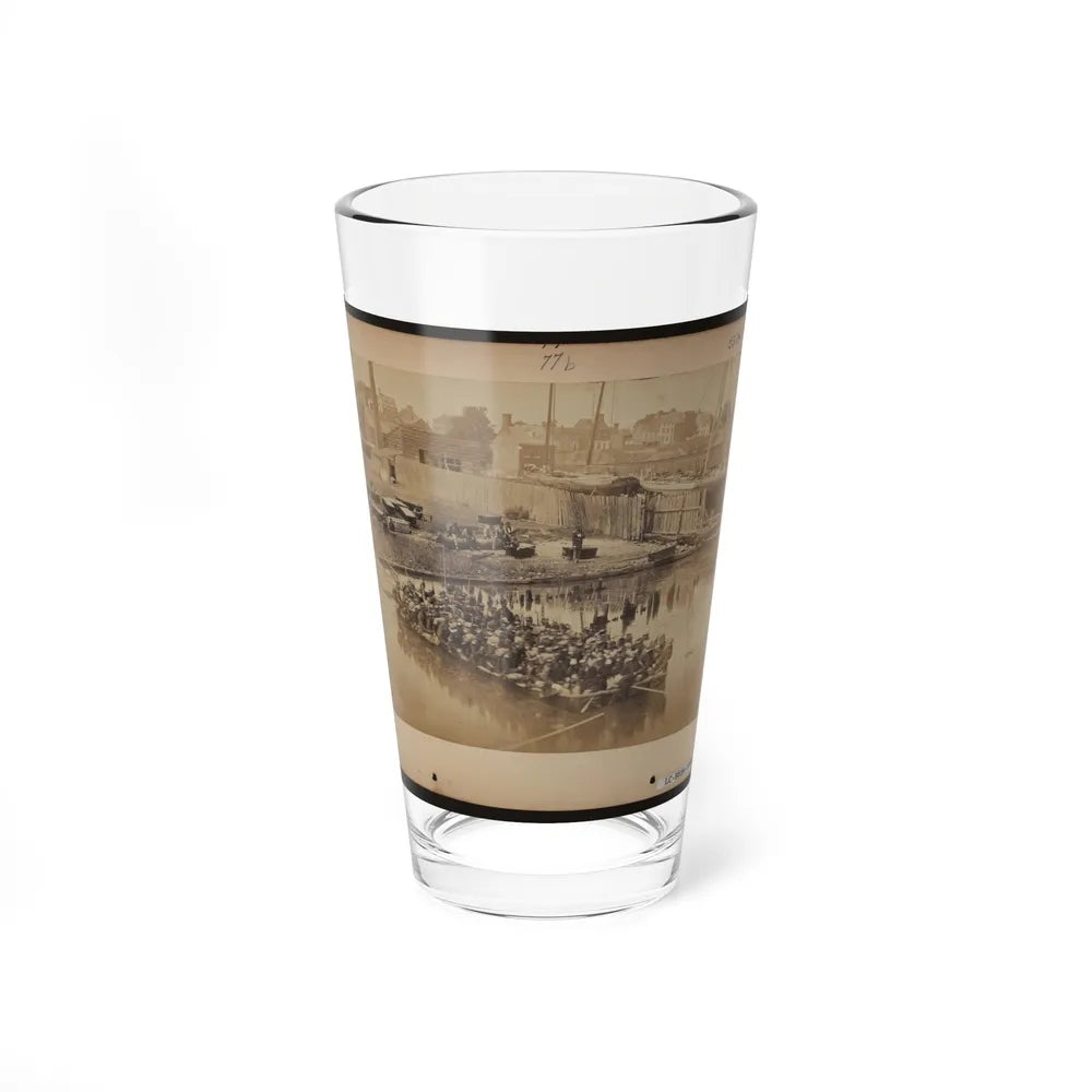 Military Construction In Northern Virginia Raft Of Blanket Boats Ferrying Soldiers Across The Potomac River 001 (U.S. Civil War) Pint Glass 16oz-16oz-Go Mug Yourself