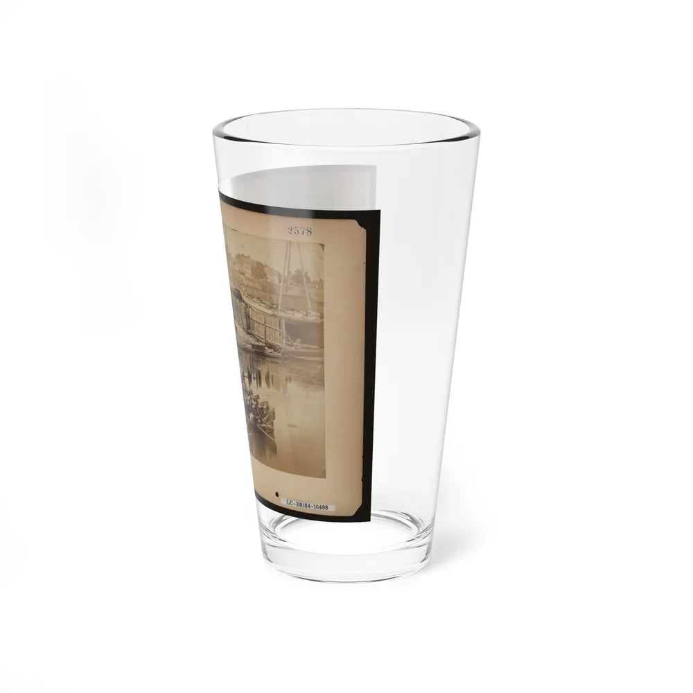 Military Construction In Northern Virginia Raft Of Blanket Boats Ferrying Soldiers Across The Potomac River 001 (U.S. Civil War) Pint Glass 16oz-Go Mug Yourself