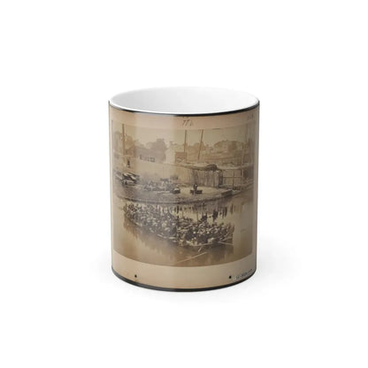 Military Construction in Northern Virginia  Raft of Blanket Boats Ferrying Soldiers Across the Potomac River 001 (U.S. Civil War) Color Changing Coffee Mug 11oz Default Title 11oz - Go Mug Yourself