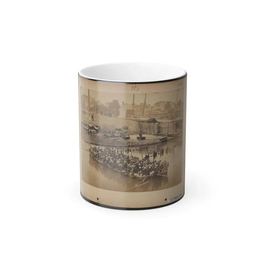 Military Construction in Northern Virginia  Raft of Blanket Boats Ferrying Soldiers Across the Potomac River 001 (U.S. Civil War) Color Changing Coffee Mug 11oz Default Title 11oz - Go Mug Yourself