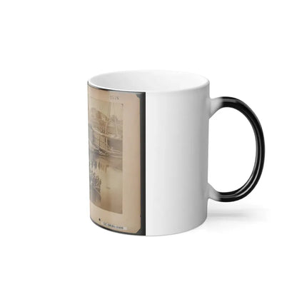 Military Construction in Northern Virginia  Raft of Blanket Boats Ferrying Soldiers Across the Potomac River 001 (U.S. Civil War) Color Changing Coffee Mug 11oz - Go Mug Yourself