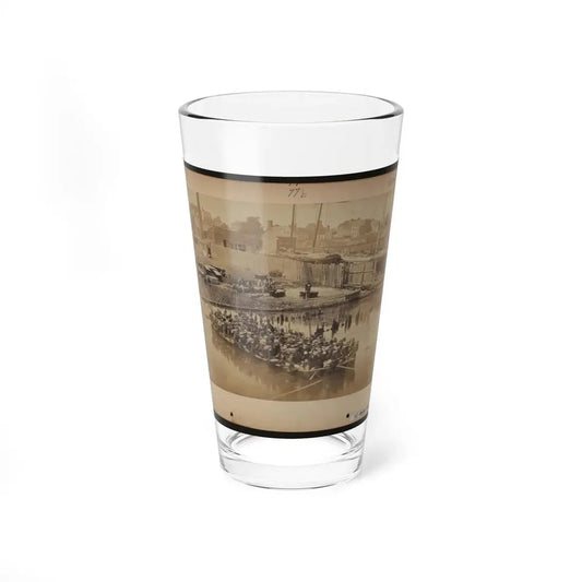 Military Construction In Northern Virginia  Raft Of Blanket Boats Ferrying Soldiers Across The Potomac River 001 (U.S. Civil War) Pint Glass 16oz 16oz - Go Mug Yourself