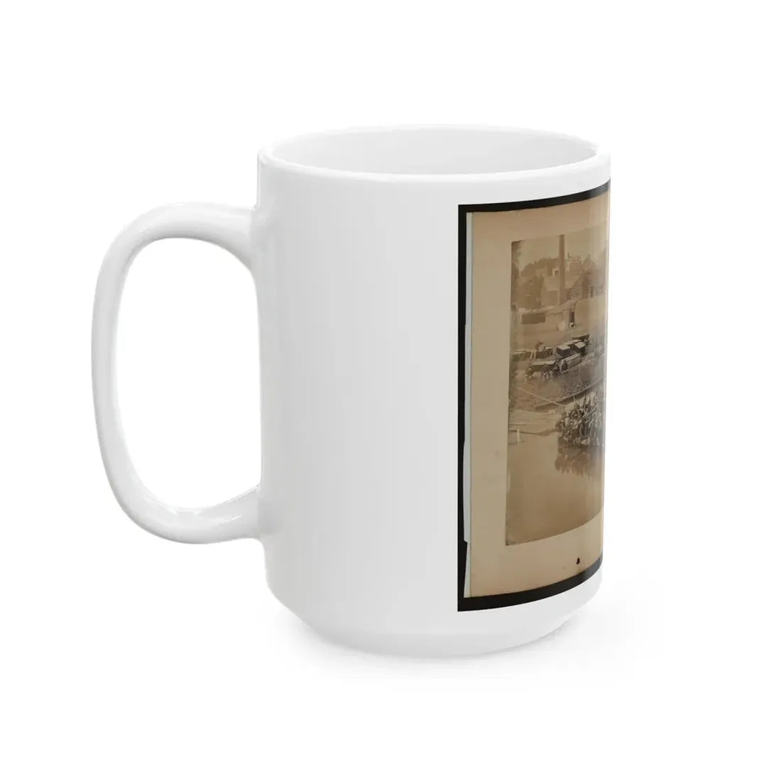 Military Construction In Northern Virginia  Raft Of Blanket Boats Ferrying Soldiers Across The Potomac River 001 (U.S. Civil War) White Coffee Mug - Go Mug Yourself