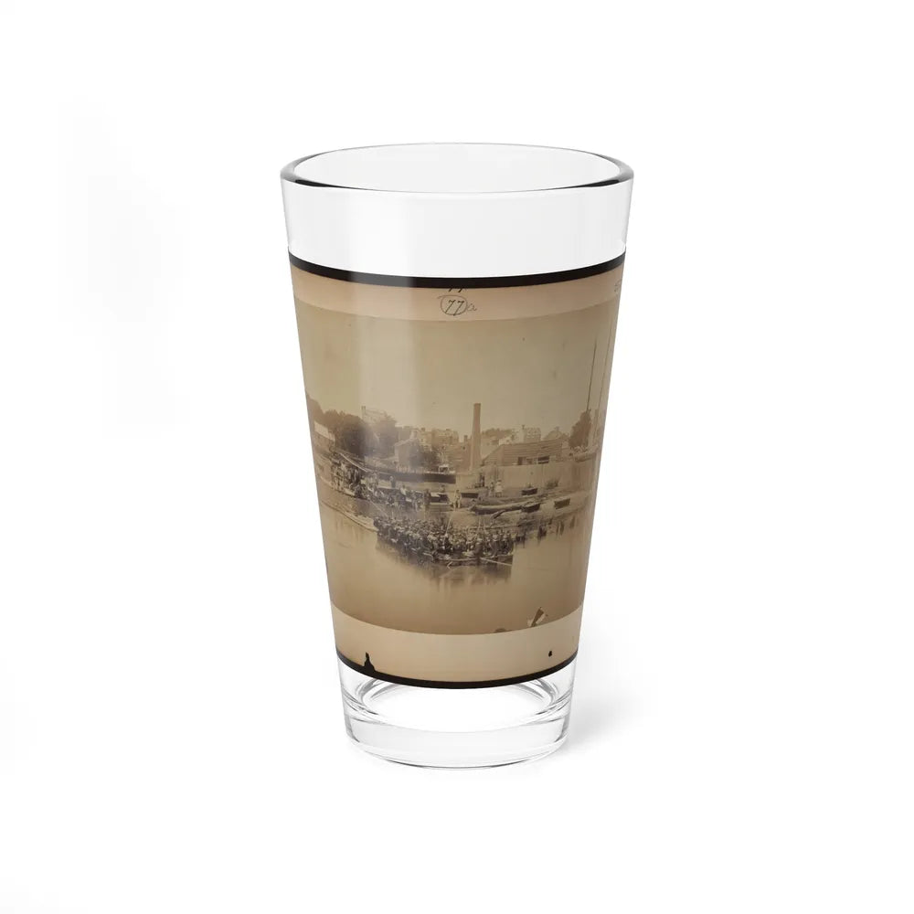 Military Construction In Northern Virginia Raft Of Blanket Boats Ferrying Soldiers Across The Potomac River (U.S. Civil War) Pint Glass 16oz-16oz-Go Mug Yourself