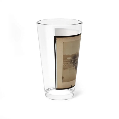 Military Construction In Northern Virginia Raft Of Blanket Boats Ferrying Soldiers Across The Potomac River (U.S. Civil War) Pint Glass 16oz-Go Mug Yourself