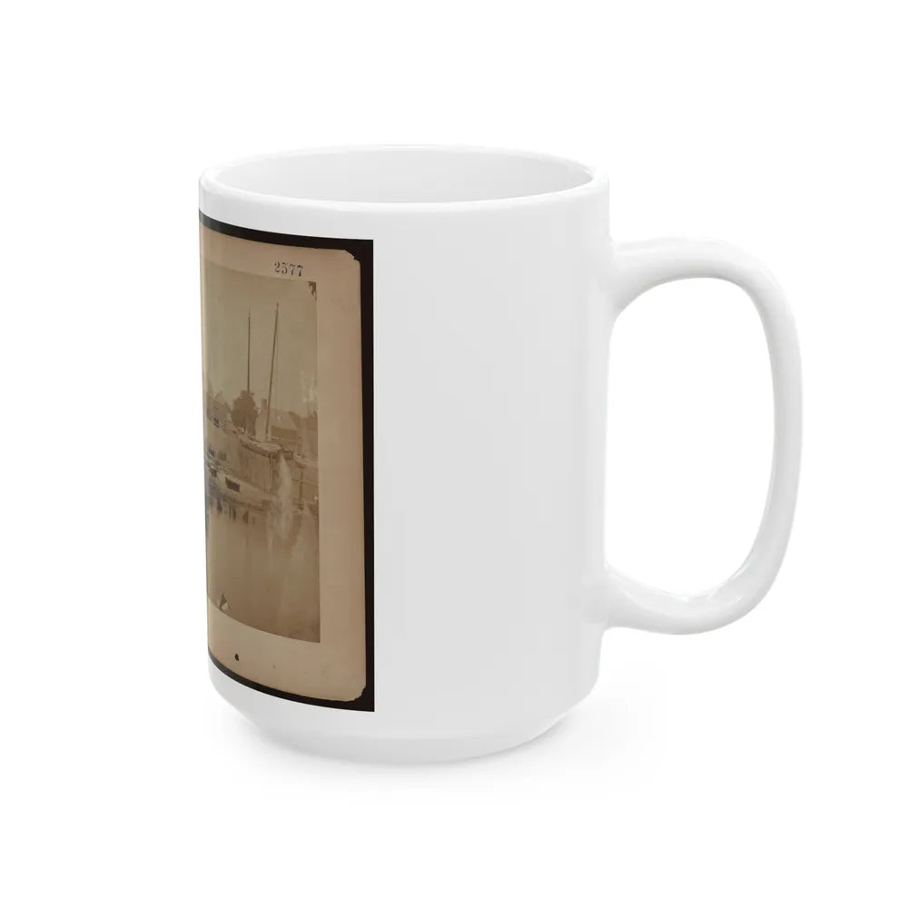 Military Construction In Northern Virginia Raft Of Blanket Boats Ferrying Soldiers Across The Potomac River (U.S. Civil War) White Coffee Mug-Go Mug Yourself