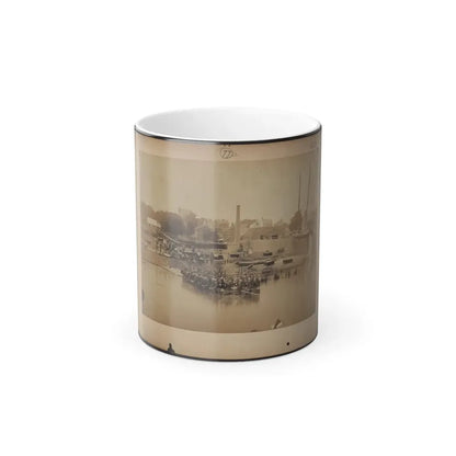 Military Construction in Northern Virginia  Raft of Blanket Boats Ferrying Soldiers Across the Potomac River (U.S. Civil War) Color Changing Coffee Mug 11oz Default Title 11oz - Go Mug Yourself