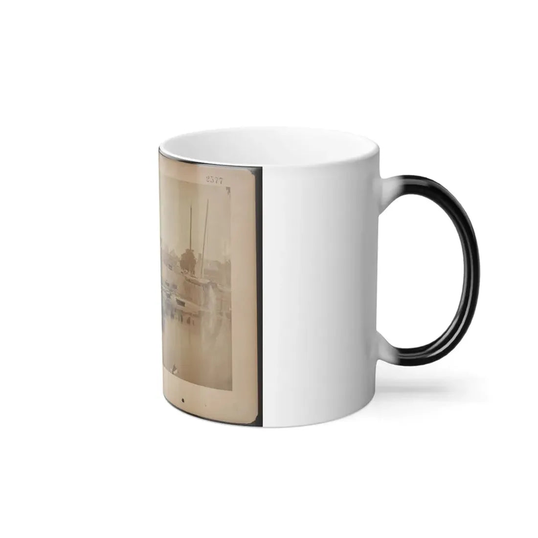 Military Construction in Northern Virginia  Raft of Blanket Boats Ferrying Soldiers Across the Potomac River (U.S. Civil War) Color Changing Coffee Mug 11oz - Go Mug Yourself