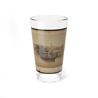 Military Construction In Northern Virginia  Raft Of Blanket Boats Ferrying Soldiers Across The Potomac River (U.S. Civil War) Pint Glass 16oz 16oz - Go Mug Yourself