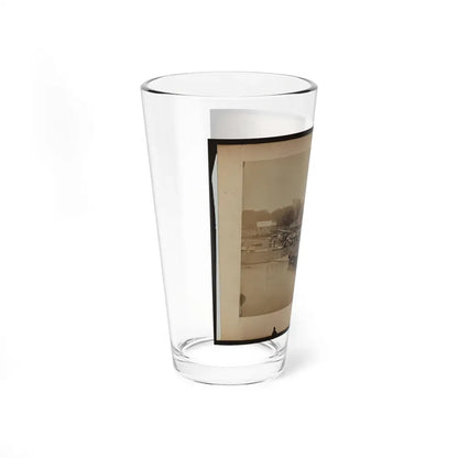 Military Construction In Northern Virginia  Raft Of Blanket Boats Ferrying Soldiers Across The Potomac River (U.S. Civil War) Pint Glass 16oz - Go Mug Yourself