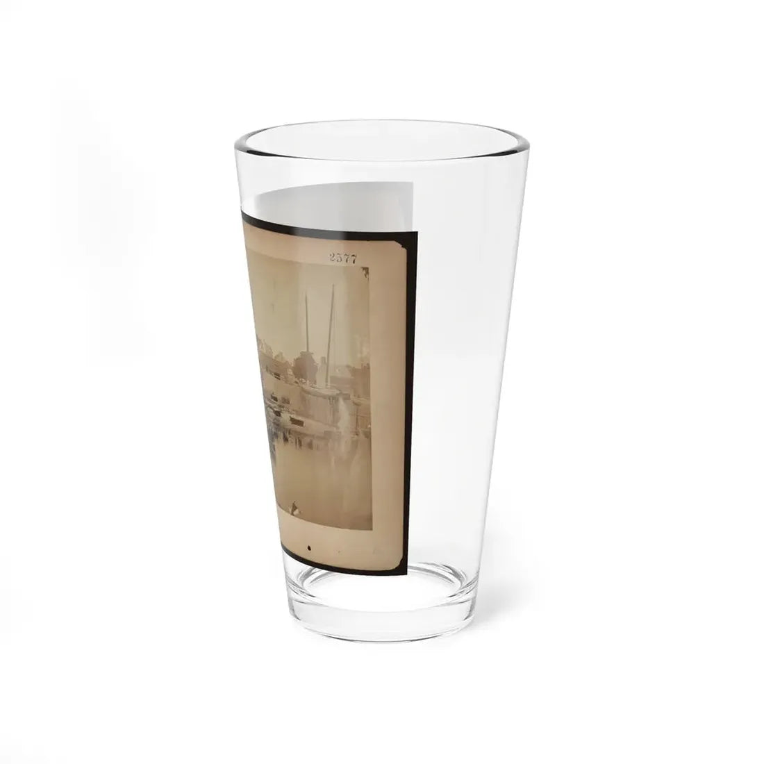 Military Construction In Northern Virginia  Raft Of Blanket Boats Ferrying Soldiers Across The Potomac River (U.S. Civil War) Pint Glass 16oz - Go Mug Yourself