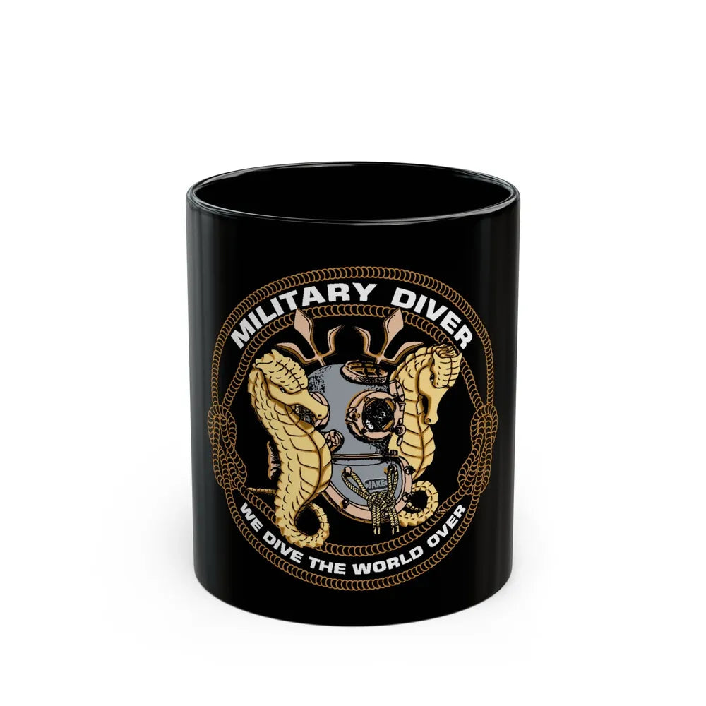 Military Diver (U.S. Navy) Black Coffee Mug-11oz-Go Mug Yourself