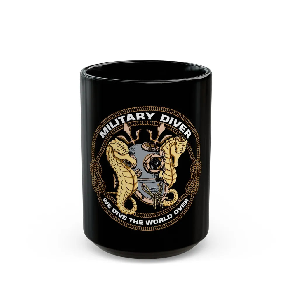 Military Diver (U.S. Navy) Black Coffee Mug-15oz-Go Mug Yourself