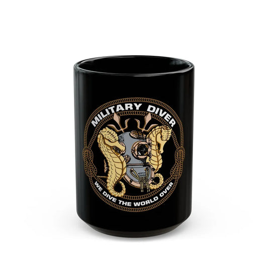 Military Diver (U.S. Navy) Black Coffee Mug-15oz-Go Mug Yourself