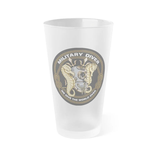 Military Diver (U.S. Navy) Frosted Pint Glass 16oz-Go Mug Yourself