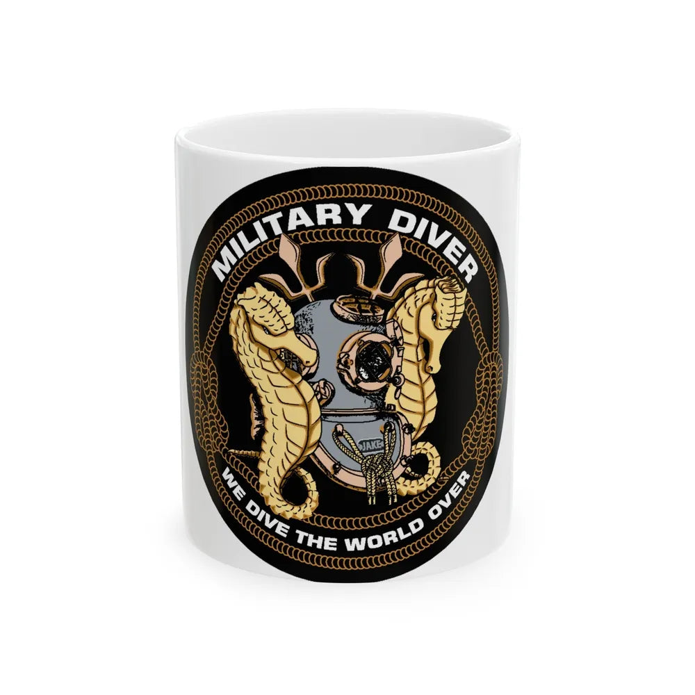 Military Diver (U.S. Navy) White Coffee Mug-11oz-Go Mug Yourself