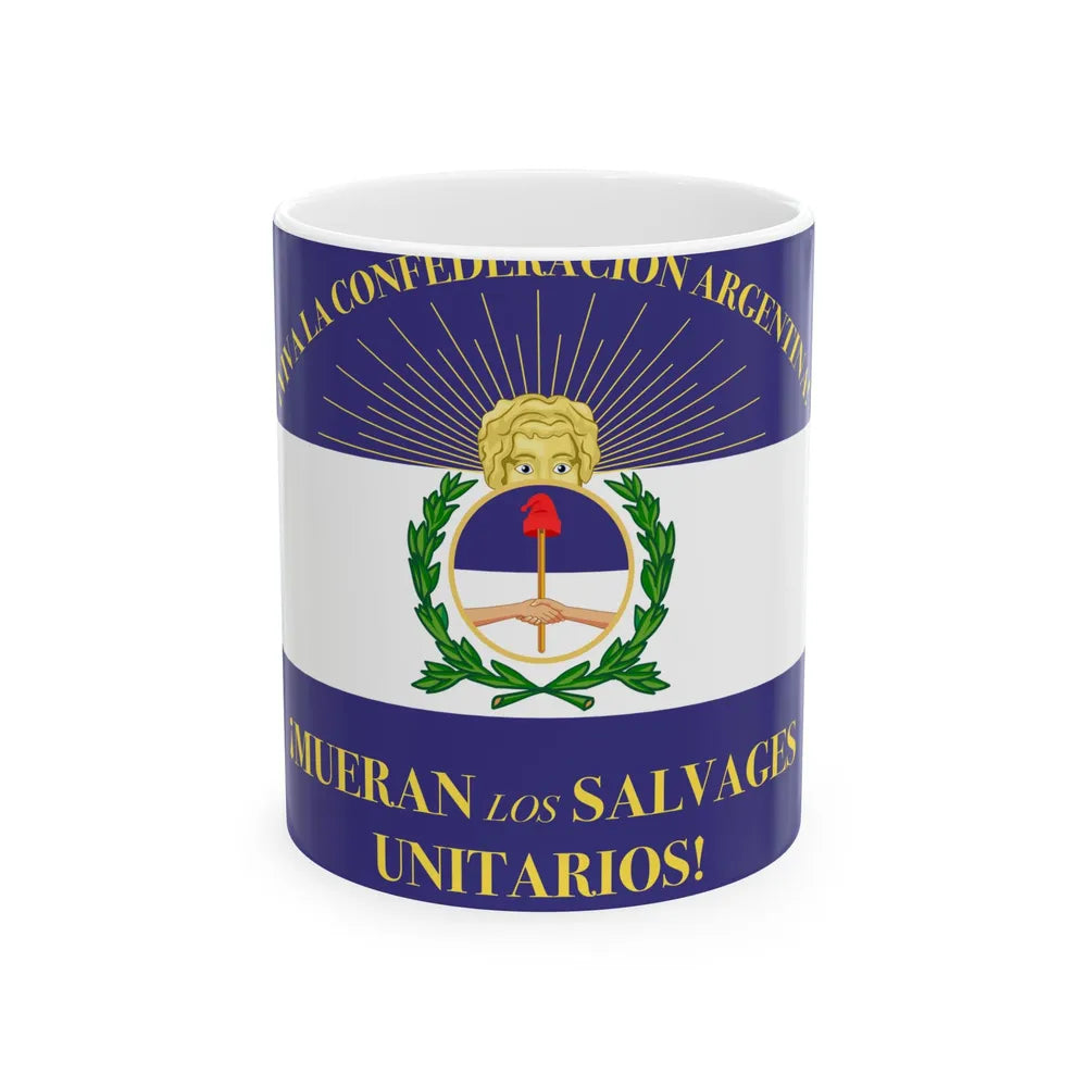Military Flag of Argentine Confederation (Argentina) White Coffee Mug 11oz - Go Mug Yourself