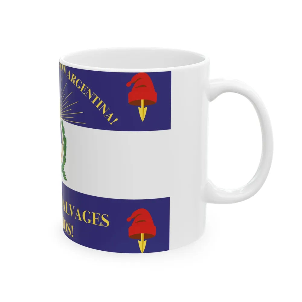 Military Flag of Argentine Confederation (Argentina) White Coffee Mug - Go Mug Yourself