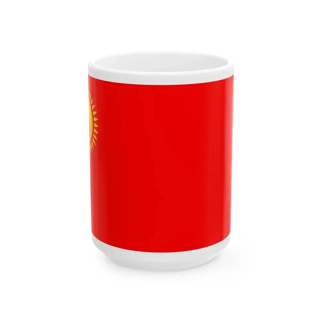 Military flag of Kazakh SSR proposal (Kazakhstan) White Coffee Mug 15oz - Go Mug Yourself