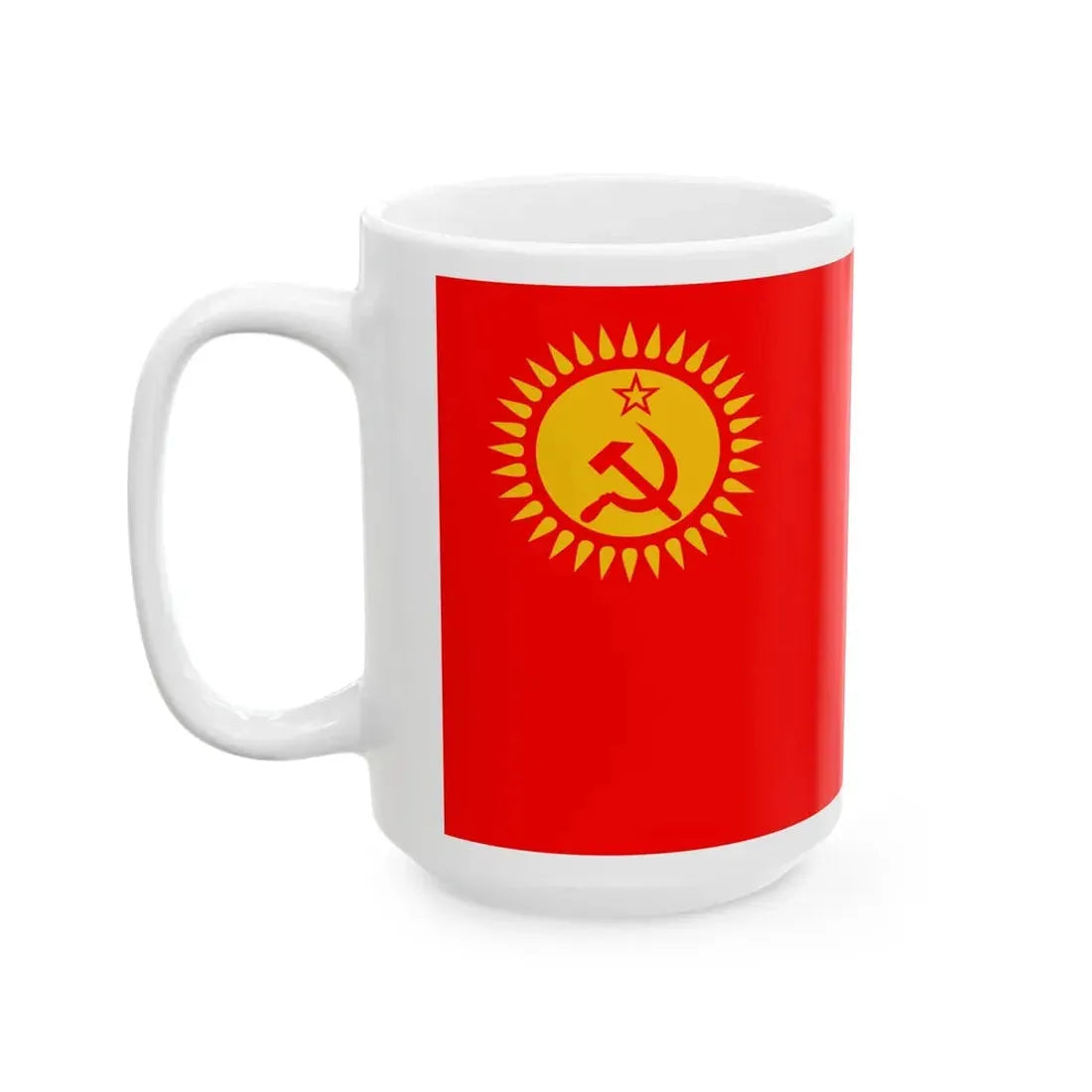 Military flag of Kazakh SSR proposal (Kazakhstan) White Coffee Mug - Go Mug Yourself