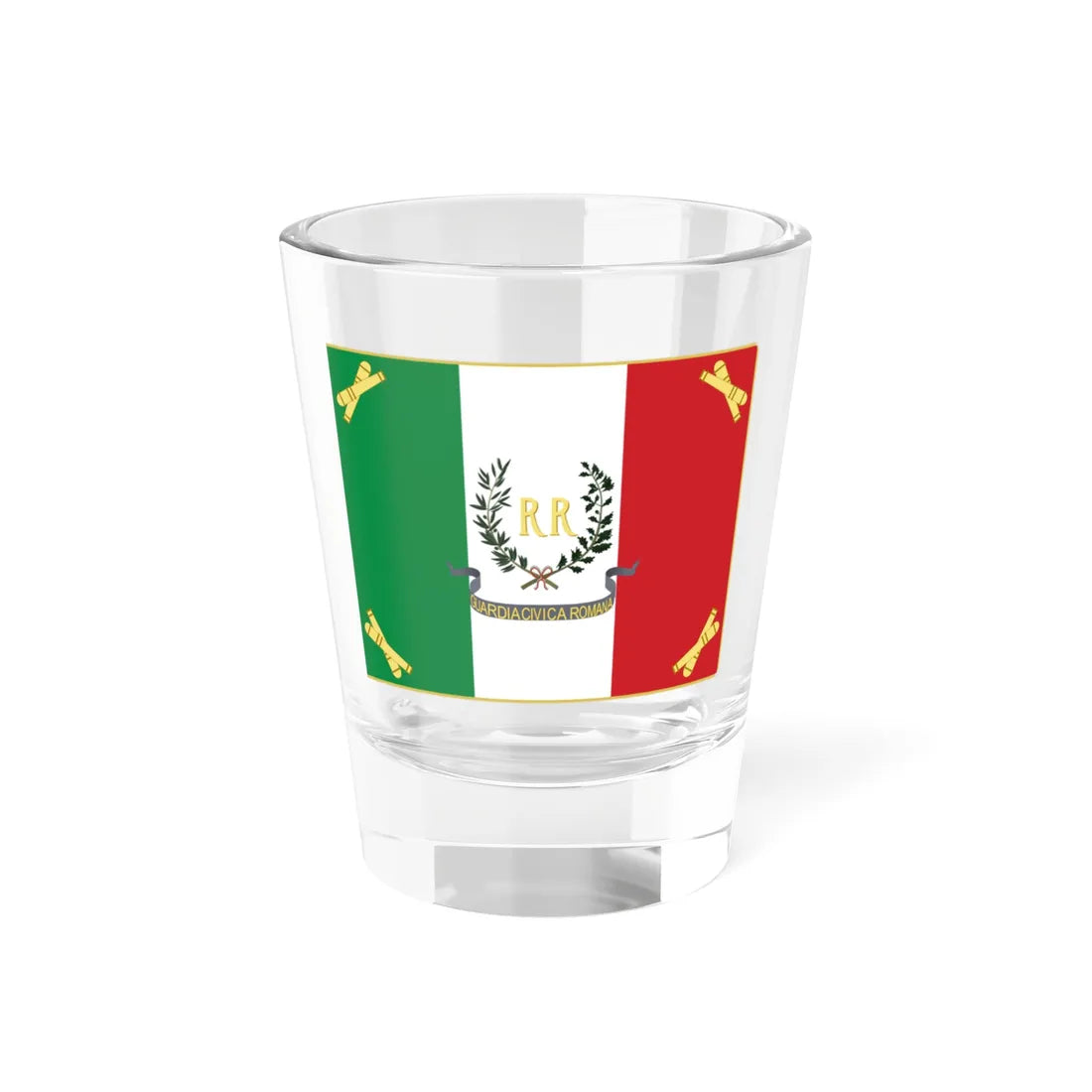 Military flag of the Roman Republic 19th century (Italy) Shot Glass 1.5oz 1.5oz - Go Mug Yourself
