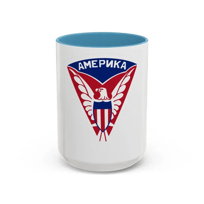 Military Mission to Moscow USSR (U.S. Army) Accent Coffee Mug 15oz Light Blue - Go Mug Yourself