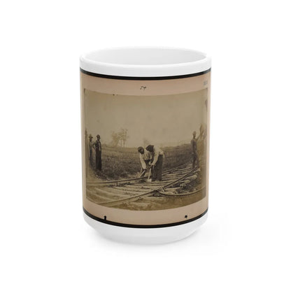 Military Railroad Operations In Northern Virginia African American Laborers Working On Rail (U.S. Civil War) White Coffee Mug-15oz-Go Mug Yourself