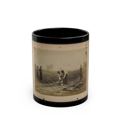 Military Railroad Operations In Northern Virginia  African American Laborers Working On Rail (U.S. Civil War) Black Coffee Mug 11oz - Go Mug Yourself