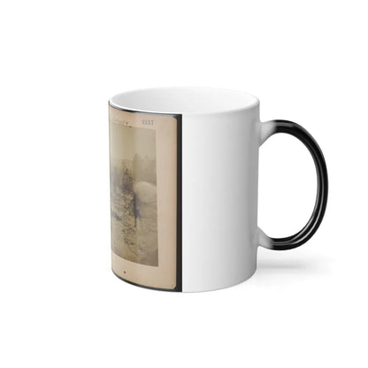 Military Railroad Operations in Northern Virginia Man Standing on Railroad Tracks Holding Twisted Rail (U.S. Civil War) Color Changing Coffee Mug 11oz-Go Mug Yourself