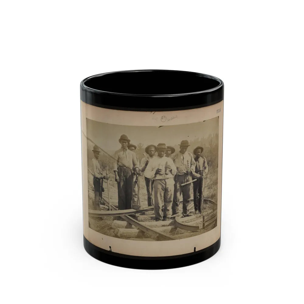 Military Railroad Operations In Northern Virginia Men Standing On Railroad Track (U.S. Civil War) Black Coffee Mug-11oz-Go Mug Yourself