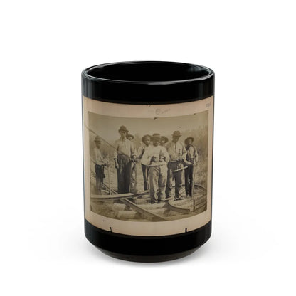 Military Railroad Operations In Northern Virginia Men Standing On Railroad Track (U.S. Civil War) Black Coffee Mug-15oz-Go Mug Yourself