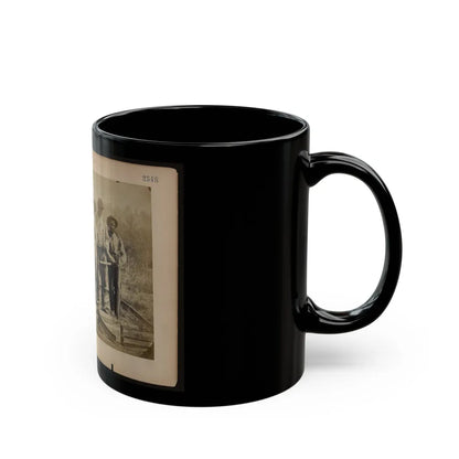 Military Railroad Operations In Northern Virginia Men Standing On Railroad Track (U.S. Civil War) Black Coffee Mug-Go Mug Yourself