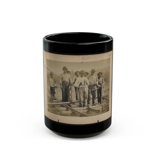 Military Railroad Operations In Northern Virginia  Men Standing On Railroad Track (U.S. Civil War) Black Coffee Mug 15oz - Go Mug Yourself