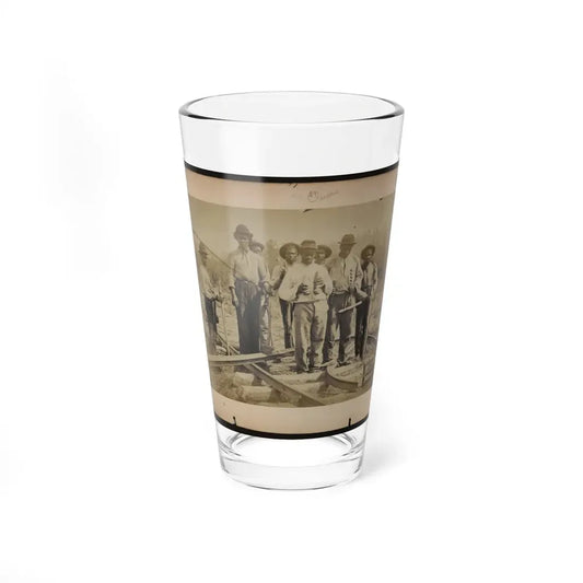 Military Railroad Operations In Northern Virginia  Men Standing On Railroad Track (U.S. Civil War) Pint Glass 16oz 16oz - Go Mug Yourself