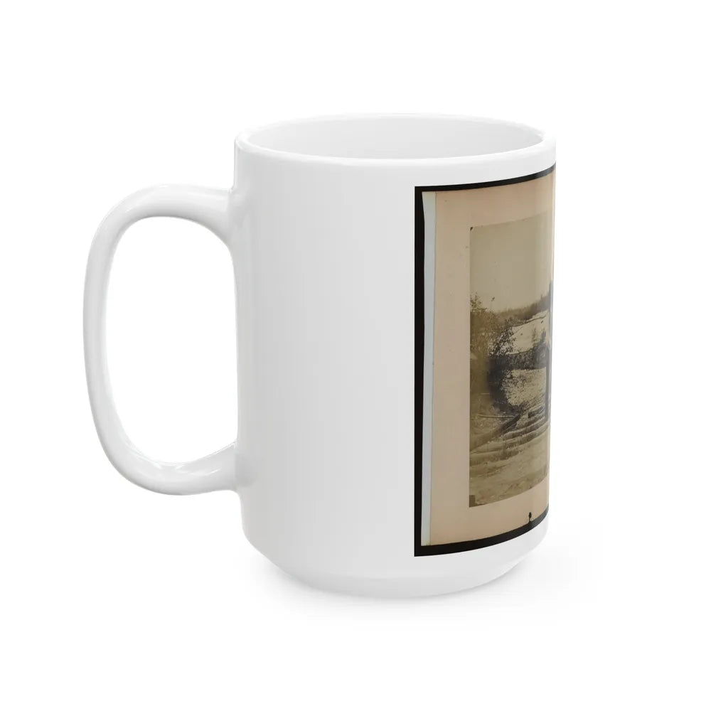 Military Railroad Operations In Northern Virginia Men Using Levers For Loosening Rails 001 (U.S. Civil War) White Coffee Mug-Go Mug Yourself