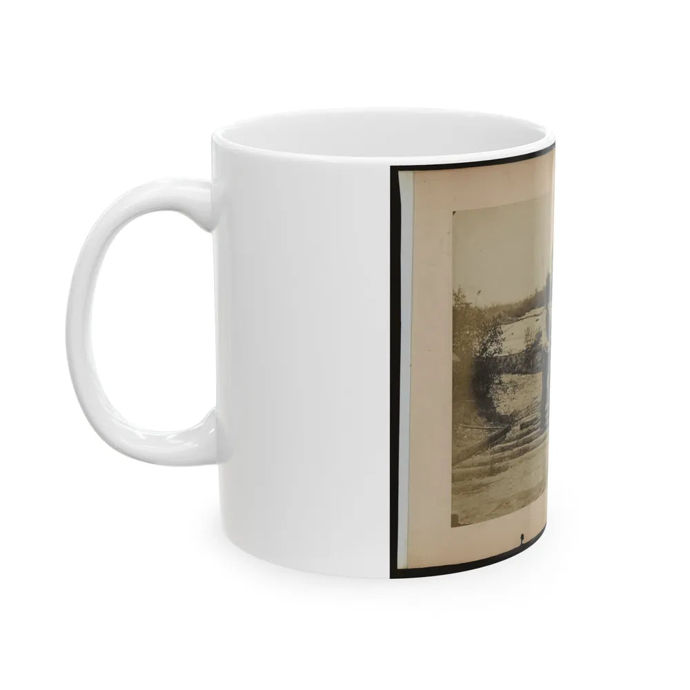 Military Railroad Operations In Northern Virginia Men Using Levers For Loosening Rails 001 (U.S. Civil War) White Coffee Mug-Go Mug Yourself