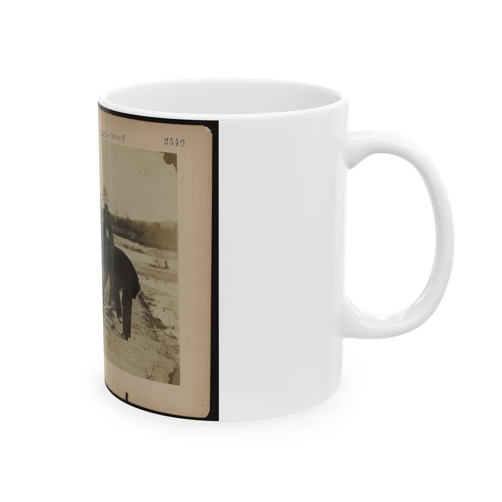 Military Railroad Operations In Northern Virginia Men Using Levers For Loosening Rails 001 (U.S. Civil War) White Coffee Mug-Go Mug Yourself