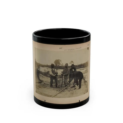 Military Railroad Operations In Northern Virginia  Men Using Levers For Loosening Rails 001 (U.S. Civil War) Black Coffee Mug 11oz - Go Mug Yourself