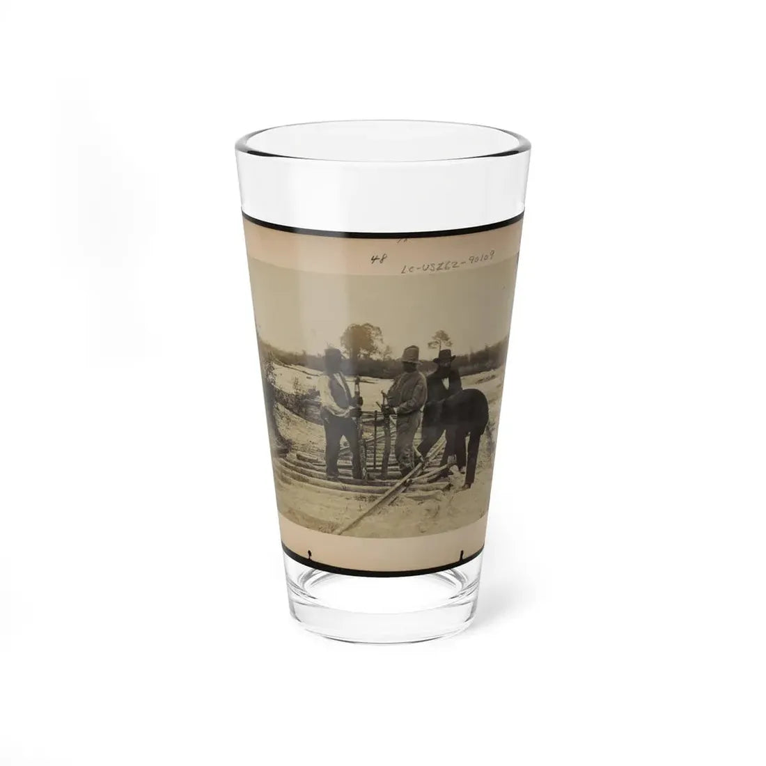 Military Railroad Operations In Northern Virginia  Men Using Levers For Loosening Rails 001 (U.S. Civil War) Pint Glass 16oz 16oz - Go Mug Yourself