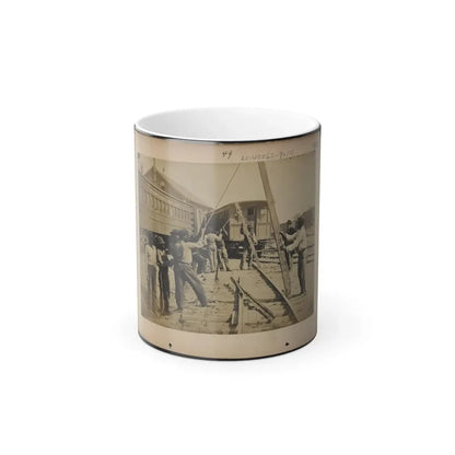 Military Railroad Operations in Northern Virginia  Men Using Levers for Loosening Rails(2) (U.S. Civil War) Color Changing Coffee Mug 11oz Default Title 11oz - Go Mug Yourself